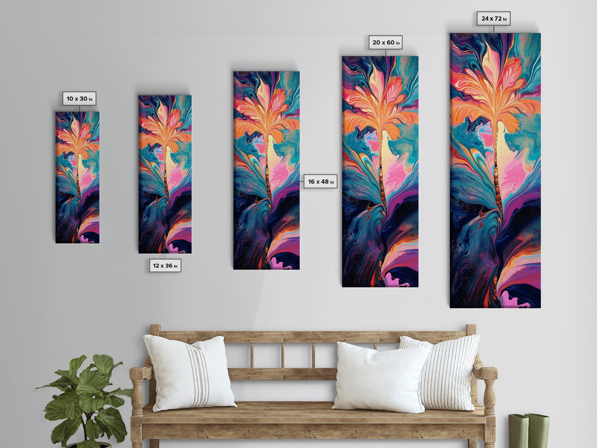 Abstract Eye Art, pink orange wall art, framed canvas print, moody art, surrealist painting, pink abstract art, extra wide art