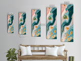 Fluid Art, pink orange wall art, teal wall art, modern abstract painting, contemporary art, fluid acrylic painting, Canvas Print