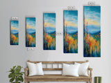 Wildflower Hills, landscape painting, California poppy art, mountain painting, scenic artwork, nature wall art, bedroom art