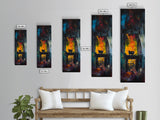 Witch cauldron, dark romance painting, moody art, gothic decor, black magic wall art, Halloween art, framed canvas print