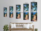 Coastal Path, Pine Tree Art, Nautical Wall Art, Coastal Decor, Living Room Art, Gift Idea for Her, Framed Canvas Print