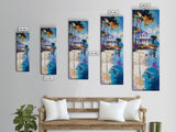 Beach House, Coastal Painting, Vibrant Landscape, Nautical Wall Art, Living Room Art, Above Bed Wall Art, Framed Canvas Print