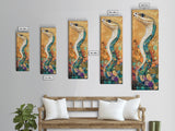 Serpent Art, Mosaic Wall Art, Wild Nature Art, Geometric Wall Art, Boho Art, Living Room Art, Unique Gift Idea, Canvas Print