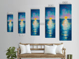 Sunset Over Water, Ocean Painting, Nautical Wall Art, Coastal Decor, Bedroom Art, Gift Idea for Her, Above Sofa Art