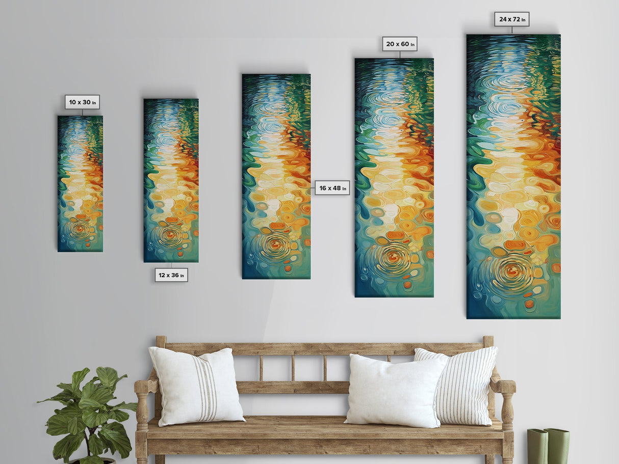 Water Reflections, Abstract Painting, Ocean Inspired Art, Blue and Green Wall Art, Nautical Decor, Minimalist Art, Canvas Print