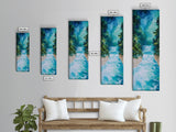 Waterfall Serenity, coastal landscape art, zen wall art, framed canvas print, wabi sabi art, tall narrow art, rustic decor