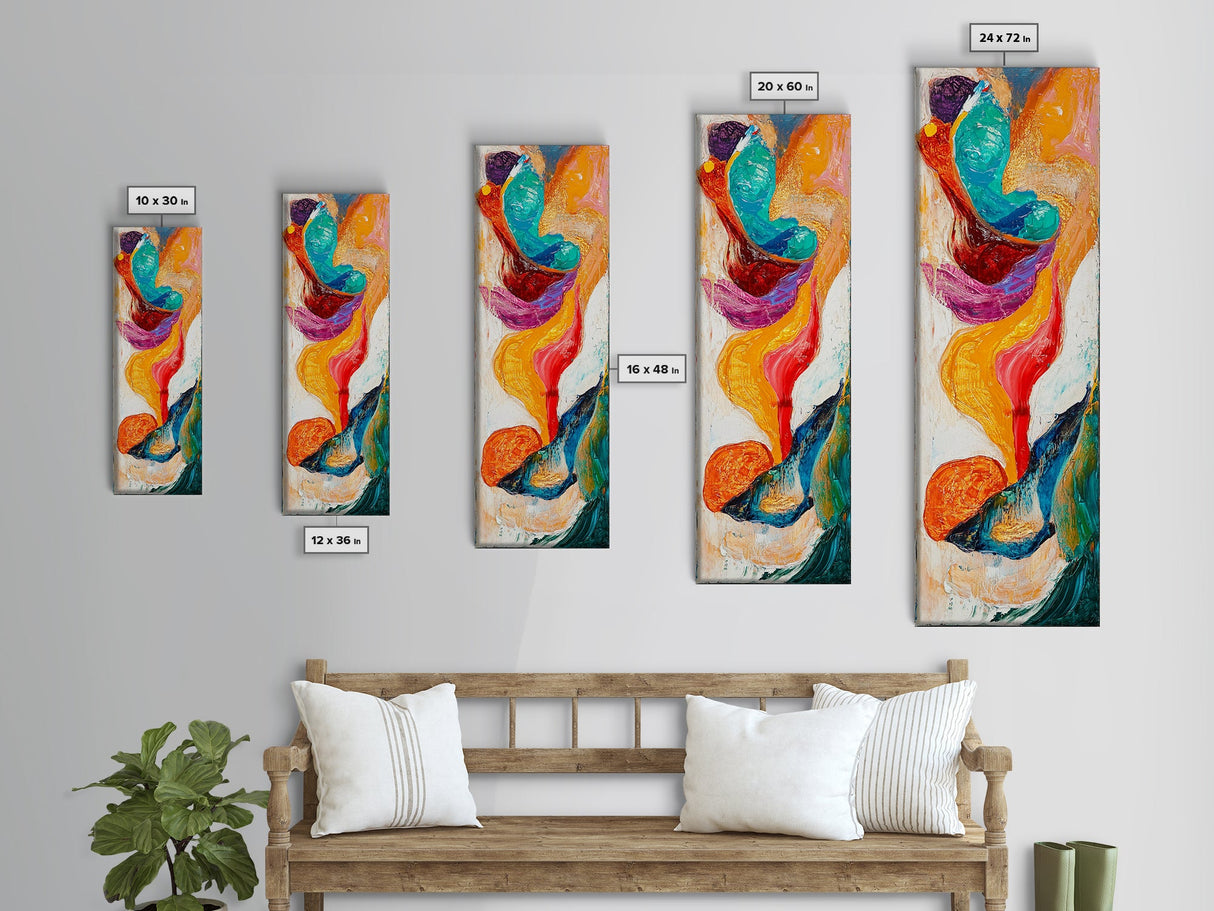 Fiery Abstract, Color Explosion, Dynamic Painting, Framed Canvas Print, pink orange wall art, bold abstract art, modern art, vibrant art