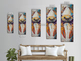 Colorful crab, coastal cowgirl wall art, crayfish painting, nautical wall art, framed canvas print, tall skinny art, rustic décor