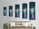 Sunset Pathway Art, Coastal Painting, Wabi Sabi Art, Above Bed Wall Art, Seascape Painting, Framed Canvas Print, Nautical Decor