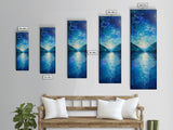 Lake Reflection Art, Moody Landscape, Blue and Green Wall Art, Minimalist Art, Above Sofa Art, Framed Canvas Print