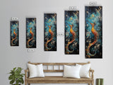 Fantasy Sea Creature, koi fish painting, moody art, whimsical art, wabi sabi art, framed canvas print, vertical wall art