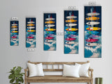 Surfboard Art, Coastal Decor, Framed Canvas Print, Surf Wall Art, Nautical Painting, Beach House Art, Living Room Art