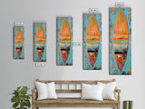 Surfboard Painting, Ocean Art, Canvas Print, Coastal Cowgirl Wall Art, Beach House Art, Tropical Art, Long Narrow Art