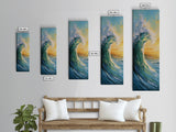 Ocean Wave, Seascape Painting, Framed Canvas Print, Coastal Landscape Art, Nautical Decor, Blue and Green Wall Art