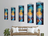 Forest Moon, moody art, framed canvas print, forest at dusk painting, pine tree art, above bed wall art, rustic decor, wall decor