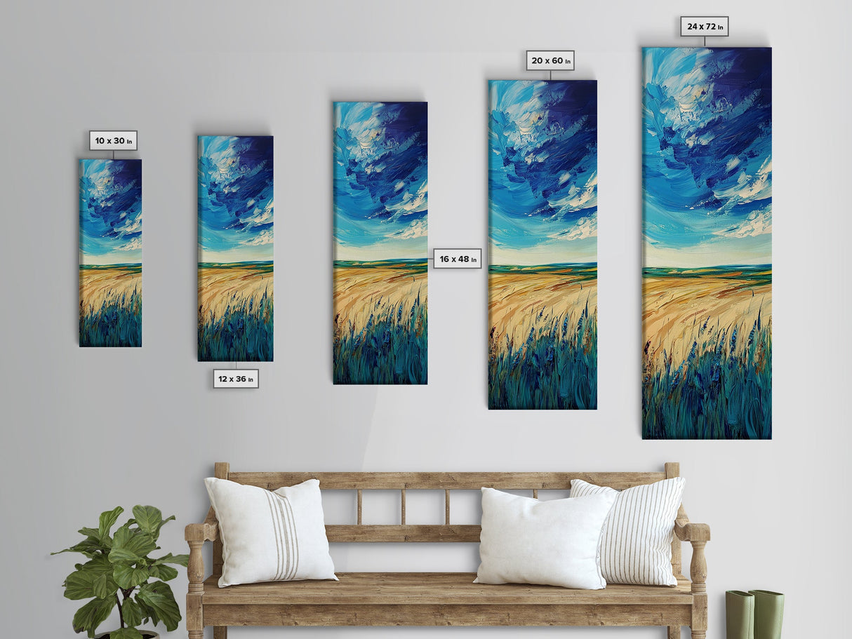 Prairie Storm, landscape painting, framed canvas print, moody art, rustic wall art, southwest wall art, extra wide art, boho art