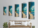 Pine Trees by the Lake, lake Tahoe art, coastal landscape art, pine tree art, nature lover gift, framed canvas print, vertical wall art