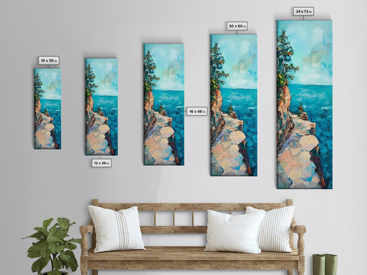 Lake Tahoe Art, Pine Tree Art, Nature Landscape, Above Sofa Art, Rustic Wall Art, Canvas Print, Living Room Art, Gift Idea