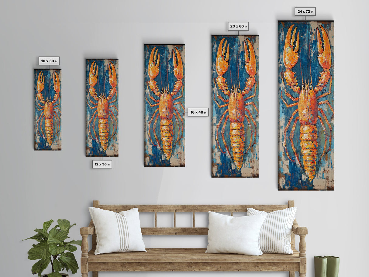 Lobster Painting, Coastal Wall Art, Nautical Decor, Seafood Art, Framed  Print, Rustic Wall Art, Farmhouse Art, Kitchen Wall Art
