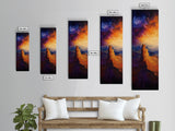 Canyon Glow, mountain painting, sunset landscape, Joshua tree art, southwest wall art, framed canvas print, above couch art