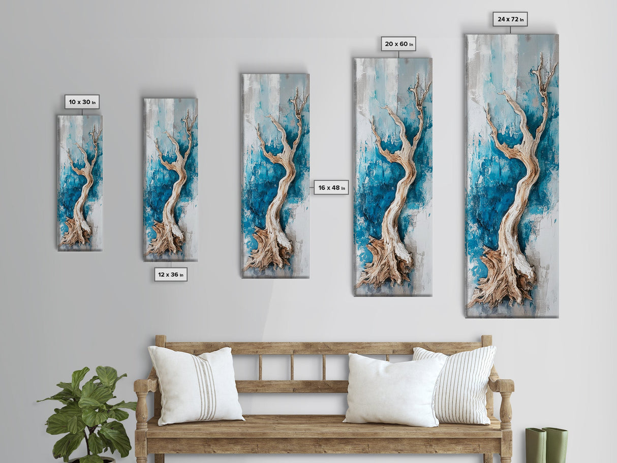 Gnarled tree, birch tree painting, Joshua tree art, pine tree art, rustic decor, farmhouse art, framed canvas print, moody art