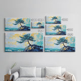 Windswept Pine Tree, Coastal Painting, Landscape Painting, Framed Canvas Print, Bedroom Art, Above Couch Art, Minimalist Art