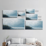 Seascape painting, coastal wall art, framed canvas print, beach painting, nautical decor, extra wide art, panoramic wall art
