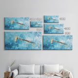 Wabi sabi art, minimalist art, framed canvas print, extra wide art, abstract painting, rustic wall art, textured blue wall decor