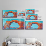 Natural Arch, Red Rock, Southwest Wall Art, Landscape Painting, Extra Wide Art, Panoramic Painting, Canvas Print, Gift Idea