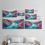 Grand Canyon, Southwest Wall Art, Extra Wide Art, Panoramic Painting, Landscape Painting, Above Bed Wall Art, Canvas Print