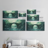 Dark Forest, Fantasy Art, Moody Art, Wabi Sabi Art, Extra Wide Art, Landscape Painting, Framed Canvas Print, Above Bed Wall Art
