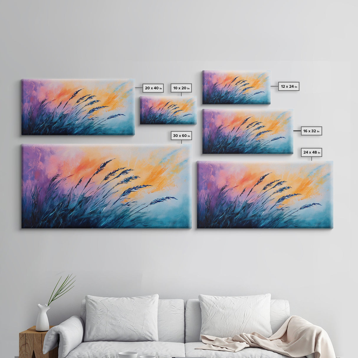 Wheat Field Painting, Landscape Artwork, Rustic Decor, Wabi Sabi Art, Framed Canvas Print, Fall Inspired Art, Earthy Tones Art