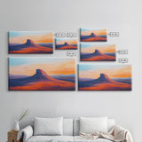 Southwest Landscape, Mountain Painting, Rustic Decor, Framed Canvas Print, Desert Sunset Art, Joshua Tree Art, Earthy Tones Art