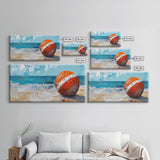 Lifeguard Buoy Painting, nautical decor, coastal wall art, ocean painting, framed canvas print, rustic art, beach house art