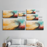 Windy Autumn, Framed Canvas Print, fall wall art, abstract landscape, extra wide painting, panoramic painting, autumn decor