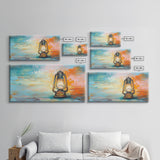 Lantern painting, rustic decor, farmhouse art, boho art, wabi sabi art, warm glow, extra wide art, framed canvas print, moody art