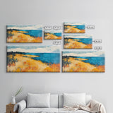 Coastal Landscape, Ocean Painting, Nautical Decor, Rustic Art, Farmhouse Art, Living Room Art, Framed Canvas Print, Extra Wide Art, Bedroom Art