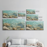 Crystal Clear Water, coastal painting, nautical wall art, beach house decor, ocean inspired art, Framed Canvas Print, blue and green wall art