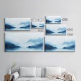 Misty Mountains, Moody Landscape, Lake Tahoe Art, Wabi Sabi Art, Extra Wide Wall Art, Coastal Wall Art, Canvas Print, Bedroom Art