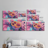 Abstract Coral, pink abstract art, ocean painting, marine life art, contemporary art, blue and green wall art, Canvas Print
