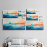 Mountain Landscape Art, Smoky Mountain Art, Blue and Green Wall Art, Nature Wall Art, Rustic Decor, Minimalist Art, Framed Canvas Print