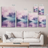 Pink Fog, moody art, landscape painting, light pink wall art, ethereal decor, minimalist art, framed canvas print, wabi sabi art
