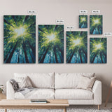 Looking Up, birch tree painting, nature wall art, green wall art, botanical prints, rustic wall art, framed canvas print, zen art