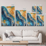 Abstract Ocean, Coastal Landscape Art, Blue and Green Wall Art, Teal Wall Art, Nautical Decor, Framed Canvas Print, Gift Idea