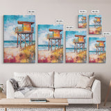 Lifeguard, Beach, Surf, Framed Canvas Print, coastal painting, beach house art, coastal cowgirl wall art, surf wall art, nautical painting