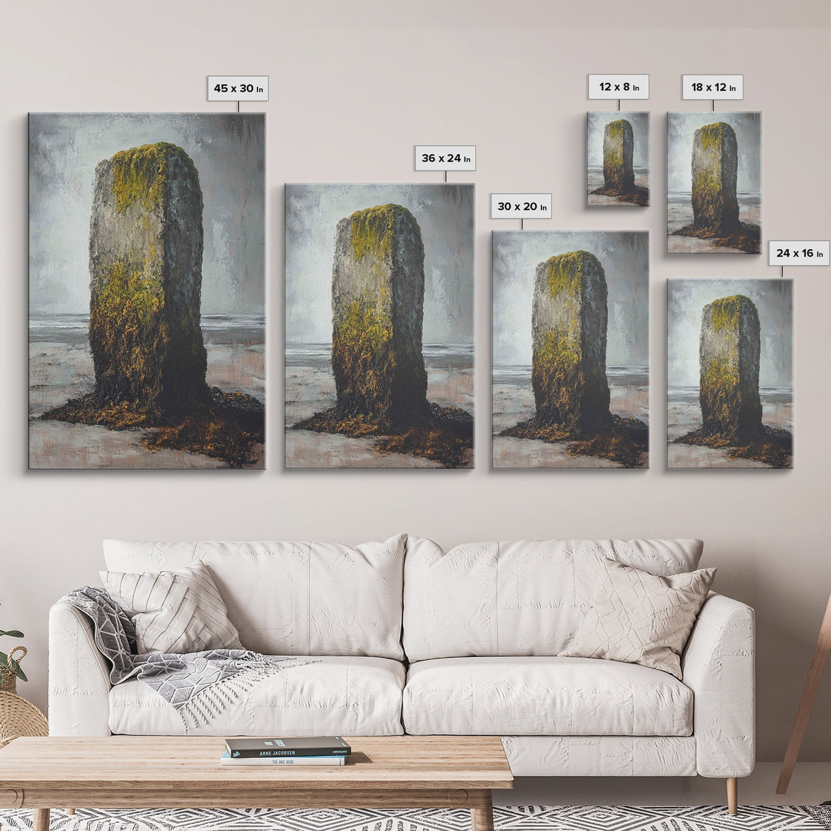 Ozymandias Art, moody art, coastal decor, wabi sabi art, rustic wall art, nautical decor, Framed Canvas Print, extra wide art