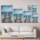 Ocean Dock Painting, Nautical Wall Art, Coastal Landscape Art, Seascape Painting, Canvas Print, Rustic Decor, Bedroom Art, Minimalist Art