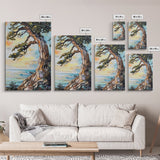 Joshua Tree Art, Coastal Landscape Art, Framed Canvas Print, Oak Tree Art, Rustic Art, Living Room Art, Boho Art, Moody Art