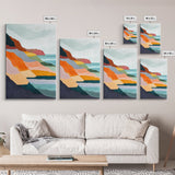 Geometric Cliffs, southwest wall art, geometric wall art, minimalist art, Canvas Print, landscape painting, above sofa art, wabi sabi art