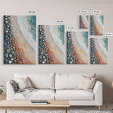 Pebble Beach, coastal painting, nautical decor, wabi sabi art, abstract seascape, textured wall art, ocean print, canvas print